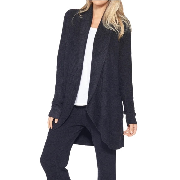 Barefoot Dreams Sweaters - Barefoot Dreams Women’s CozyChic Lite Circle Cardigan Wrap Sweater M Black